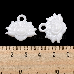 オペークアクリルパーツ  花のチャーム  ホワイト  21x23x6mm  穴：3.5mm  約490個/500g&nbsp;SACR-L007-036