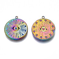 Rainbow Color 304 Stainless Steel Pendant Rhinestone Settings&nbsp;STAS-S119-071