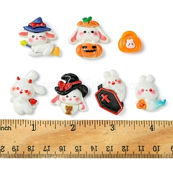 7Pcs 7 Styles Halloween Opaque Resin Decoden Cabochons&nbsp;CRES-FS0001-68