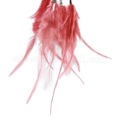 Iron Woven Web/Net with Feather Pendant Decorations&nbsp;LS-AJEW-P097-11
