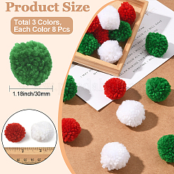 24Pcs 3 Colors Wool Soft Pompom Ball&nbsp;DIY-SC0031-30B