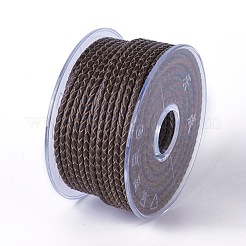 編み紐  革のアクセサリーコード  ジュエリーDIY製版材料  コーヒー  3mm  約5.46ヤード（5m）/ロール&nbsp;WL-I004-3mm-D-13