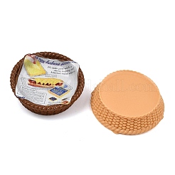 食品新聞をテーマにした樹脂カボション  コーヒーショップのバスケット  ミックスカラー  49x48.5x13mm&nbsp;RESI-C075-01