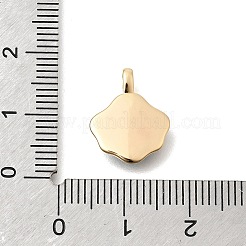 真鍮製天然アワビ貝／パウア貝ペンダント  シェルチャーム  18KGP本金メッキ  15.5x12.5x3mm  穴：3x1.5mm&nbsp;KK-N289-06G