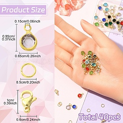 40Pcs 304 Stainless Steel Glass Charms&nbsp;STAS-YW0002-99