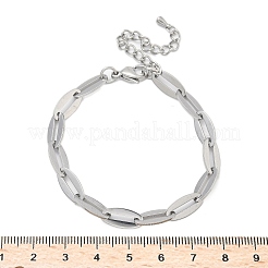 女性用304ステンレススチールアズキチェーンブレスレット  ステンレス鋼色  6-7/8インチ（17.5cm）&nbsp;BJEW-U038-01P