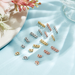 18Pcs 3 Styles 3 Colors Rack Plating Brass Pave Clear Cubic Zirconia Spacer Bars&nbsp;KK-GO0002-12