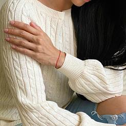 女性用、真鍮製スプリングリング留め具付きの丈夫なポリエステル製ストリングブレスレット  ゴールドカラー  レッド  6.50インチ（16.5cm）&nbsp;PH9541-1