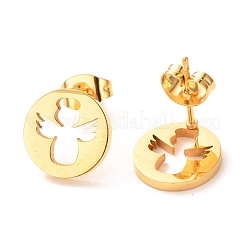 Ion Plating(IP) 304 Stainless Steel Stud Earrings&nbsp;EJEW-C001-09G