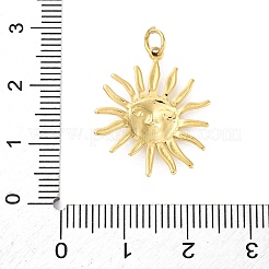 304ステンレスペンダント  丸カン付き  太陽のチャーム  18KGP本金メッキ  22.5x18.5x2.5mm  穴：3mm&nbsp;LS-STAS-U049-02A-02G
