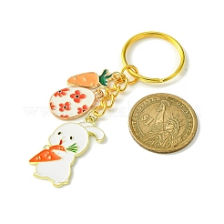 イースターエッグ&ウサギ&ニンジン合金エナメルペンダントキーホルダー  鉄のスプリットキーリング付き  トマト  8.4cm&nbsp;KEYC-JKC00580-02