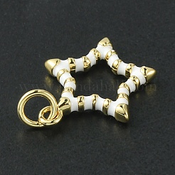 Rack Plating Eco-Friendly Brass Enamel Pendants&nbsp;KK-K332-01