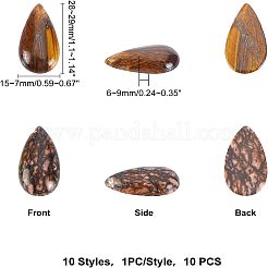10Pcs 10 Style Natural & Synthetic Gemstone Cabochons&nbsp;G-FH0001-33
