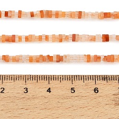 天然石レッドアベンチュリンビーズ連売り  正方形  ヒシビーズ  2.5x2.5x1.5mm  穴：0.7mm  約263個/連  14.96''（38センチメートル）&nbsp;GG-CBA2498-C07-01