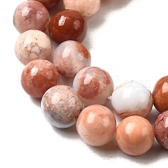 Natural Pink Agate Beads Strands&nbsp;G-K350-C02-8mm