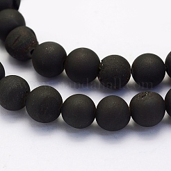 Electroplate Natural Druzy Agate Beads Strands&nbsp;G-G708-12mm-09