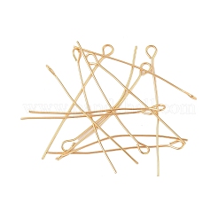 304ステンレススチールアイピン  18KGP本金メッキ  35x3x0.4mm  穴：2mm&nbsp;STAS-Z089-02G-02