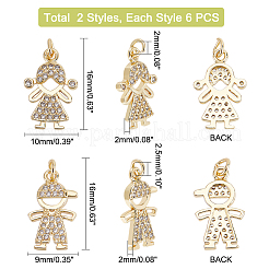 12Pcs 2 Style Brass Pendants&nbsp;KK-DC0001-86