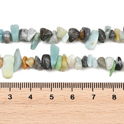 天然フラワーアマゾナイトビーズ連売り  チップ  3.5~16.5x3~6x1.5~7mm  穴：0.7~0.8mm  31.18~31.50''（79.2~80センチメートル）&nbsp;G-F834-A01-01