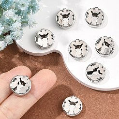 シーグレース真鍮製カフスボタン  フラットラウンド  カドミウムフリー＆ニッケルフリー＆鉛フリー  長持ちメッキ  プラチナメッキ  15.5x4.5mm  穴：5mm&nbsp;XGR0090P-168P