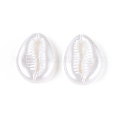 ABSプラスチックパール調ペンダント  シェル形状  乳白色  18x13x4.5mm  穴：2mm  約847個/500g&nbsp;KY-T041-12A