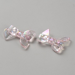 UVメッキ 虹色透明 ABカラーメッキアクリルビーズ  蝶結び  ラベンダーブラッシュ  33x25x6.5mm  穴：2mm  約480個/1000g&nbsp;TACR-WH0029-01F