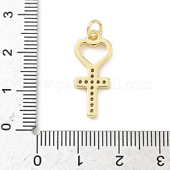 Brass Micro Pave Clear Cubic Zirconia Pendants&nbsp;KK-B141-20G