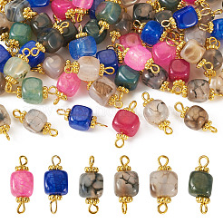 6 Sets 6 Colors  Natural Agate Dyed Connector Charms&nbsp;FIND-TA0002-41