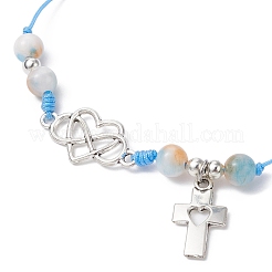 Natural Dyed White Jade Braided Bead Bracelets&nbsp;BJEW-JB09823