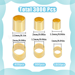 Brass Tube Crimp Beads&nbsp;KK-SC0005-41