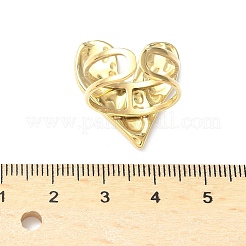 女性用調節可能な304ステンレススチールカフリング  ハート  18KGP本金メッキ  24x21.5mm  内径：usサイズ6 1/4（16.7mm）&nbsp;RJEW-V004-04G