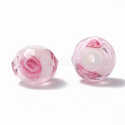Handmade Silver Foil Glass Lampwork Beads Strands&nbsp;LAMP-R141-8mm-14