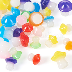 30Pcs 2 Styles Luminous Resin Mushroom Ornament&nbsp;RESI-TA0004-04B