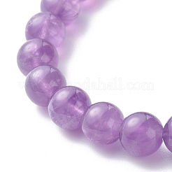 Natural Amethyst Round Beads Stretch Bracelets&nbsp;BJEW-JB06606-03