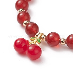 Natural Gemstone Round Beads Beaded Bracelets&nbsp;BJEW-JB09051