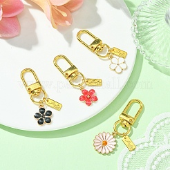 Alloy Enamel Flower Pendant Decorations&nbsp;HJEW-YW00003