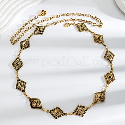 Alloy Rhombus Link Chain Waist Belly Chains for Women&nbsp;FS-WGE04C8-03