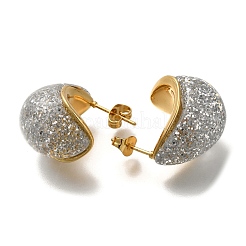 Ion Plating(IP) 304 Stainless Teardrop Steel Stud Earrings&nbsp;EJEW-C118-07B