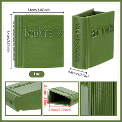 ペットブック型のブックマークホルダー  グリーン  83.5x78x44mm&nbsp;AJEW-WH0817-012B