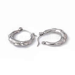 変色しない304ステンレススチール製チャンキーフープピアス（女性用）  ステンレス鋼色  21x20x4mm  ピン：0.7mm&nbsp;EJEW-G314-14P