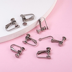 変色しにくい304ステンレススチールのクリップ式イヤリングセッティング  ステンレス鋼色  トレイ：3.5mm  13~14x12~13x5mm&nbsp;X-STAS-Q227-01