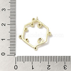 真鍮製キュービックジルコニアペンダント  六角  14KGP本金メッキ  22x20x1.8mm  穴：1.2mm&nbsp;KK-Q793-06G