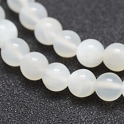 天然ホワイトムーンストーンビーズ連売り  ラウンド  6mm  穴：1mm  約66個/連  15.5インチ（39.5cm）&nbsp;G-J373-13-6mm