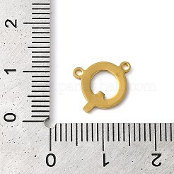 304ステンレススチールチャーム  18KGP本金メッキ  レターチャーム  文字Q  9.5x11x1mm  穴：1mm&nbsp;STAS-Z074-04G-Q