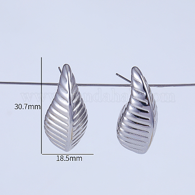 Irregular Texture Teardrop Brass Stud Earrings&nbsp;YK5502-1