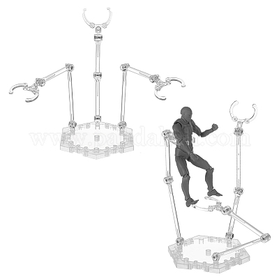 Plastic Assembled Action Figure Display Holders&nbsp;ODIS-WH0043-77-1