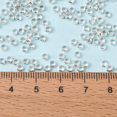 真鍮製つぶし玉カシメ玉  銀  3mm  穴：1.2mm  約285個/10g&nbsp;X-J0JMP022-1