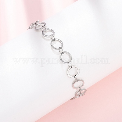 304ステンレススチールリングリンクチェーンブレスレット ステンレス鋼