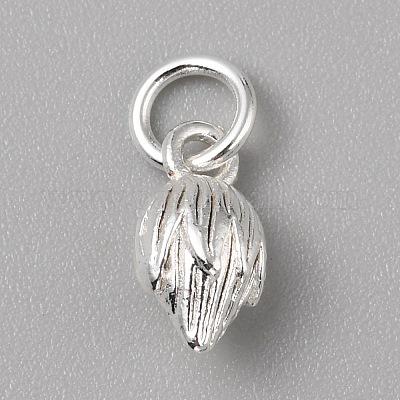 真鍮製チャーム  丸カン付き  銀  12x6.5x5.5mm  穴：4mm.&nbsp;FIND-WH0159-63S-19-1