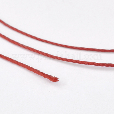 ポリエステル糸  カスタム織りジュエリー作りのために  レッド  0.5mm  約480m /ロール&nbsp;NWIR-K023-0.5mm-06-1